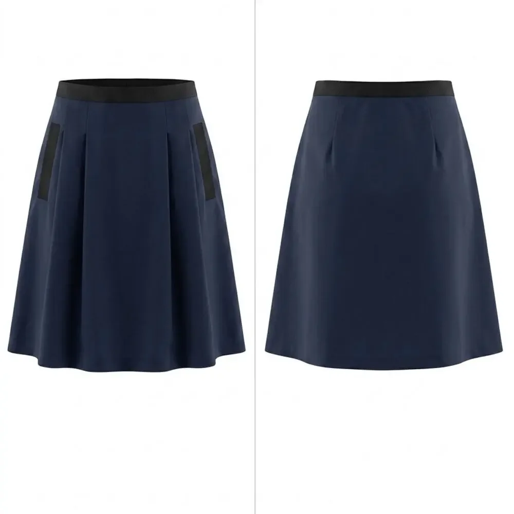 J.Crew Blue Pleated Pockets Drawstring A-Line Skirt See Measurements